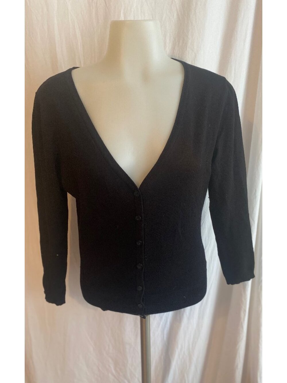 Maurices Black V Neck Button Front Cardigan Sweater
